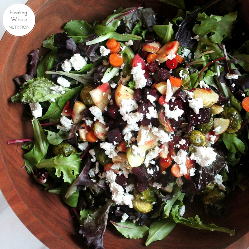 roasted winter veggie salad - healing whole nutrition